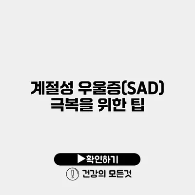 계절성 우울증(SAD) 극복을 위한 팁
