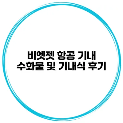 비엣젯 항공 기내 수화물 및 기내식 후기