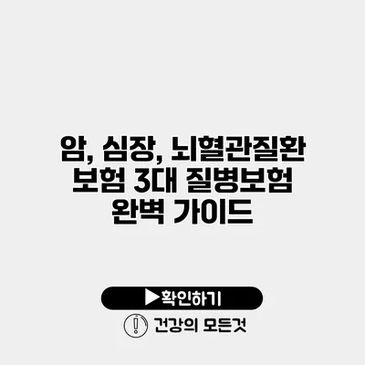 암, 심장, 뇌혈관질환 보험 3대 질병보험 완벽 가이드