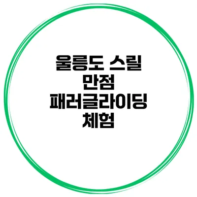 울릉도 스릴 만점 패러글라이딩 체험