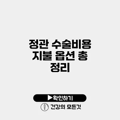 정관 수술비용 지불 옵션 총 정리