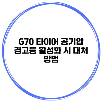 G70 타이어 공기압 경고등 활성화 시 대처 방법