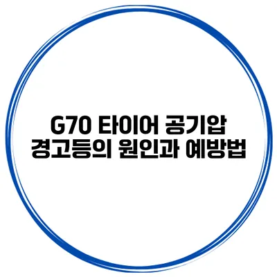 G70 타이어 공기압 경고등의 원인과 예방법