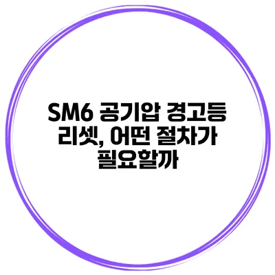 SM6 공기압 경고등 리셋, 어떤 절차가 필요할까?