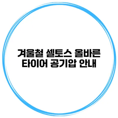 겨울철 셀토스 올바른 타이어 공기압 안내