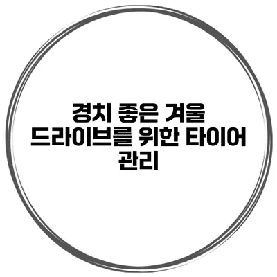 경치 좋은 겨울 드라이브를 위한 타이어 관리