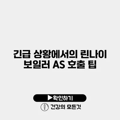 긴급 상황에서의 린나이 보일러 AS 호출 팁