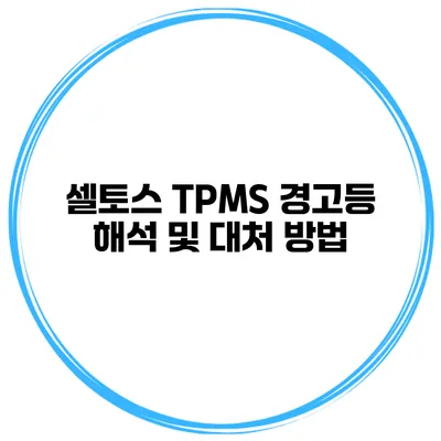 셀토스 TPMS 경고등 해석 및 대처 방법