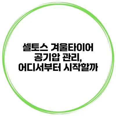 셀토스 겨울타이어 공기압 관리, 어디서부터 시작할까?