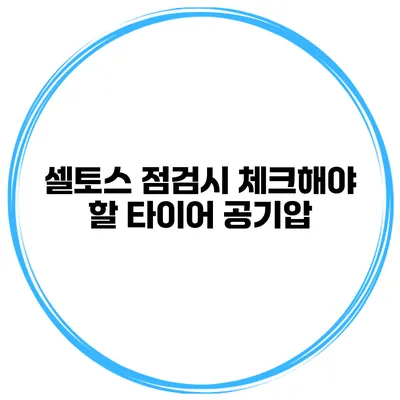셀토스 점검시 체크해야 할 타이어 공기압