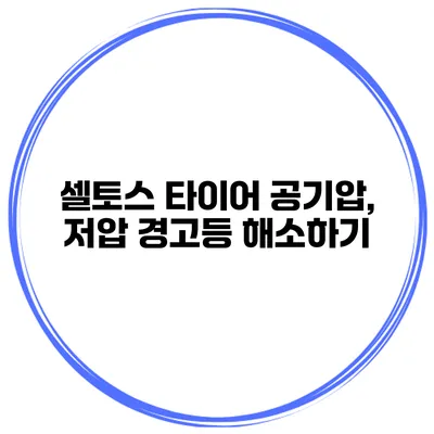 셀토스 타이어 공기압, 저압 경고등 해소하기