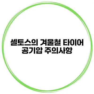 셀토스의 겨울철 타이어 공기압 주의사항
