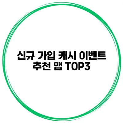 신규 가입 캐시 이벤트 추천 앱 TOP3