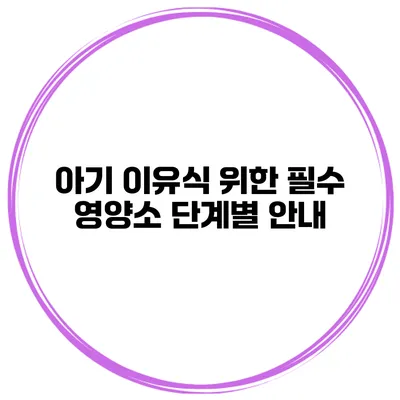 아기 이유식 위한 필수 영양소 단계별 안내