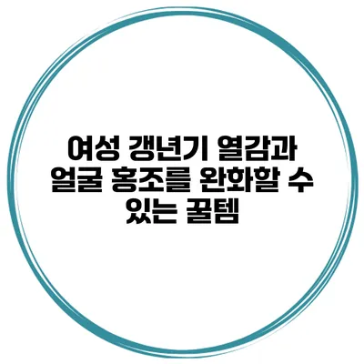 여성 갱년기 열감과 얼굴 홍조를 완화할 수 있는 꿀템